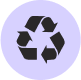 A circular icon displaying a recycling symbol, signifying the importance of recycling and eco-friendly practices.