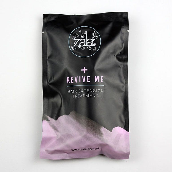 Zala Revive Me hair extension kit is packaged in black and purple bag and displayed, against a white background