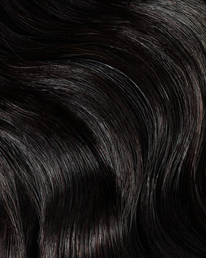 16" Lightweight Straight Halo Hair Extensions Natural Black