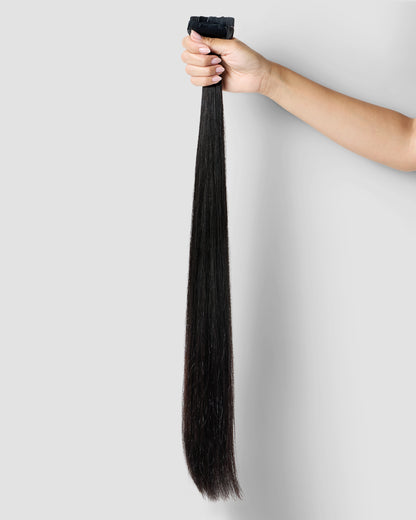 24" Tape-In Remy Hair Extensions Natural Black