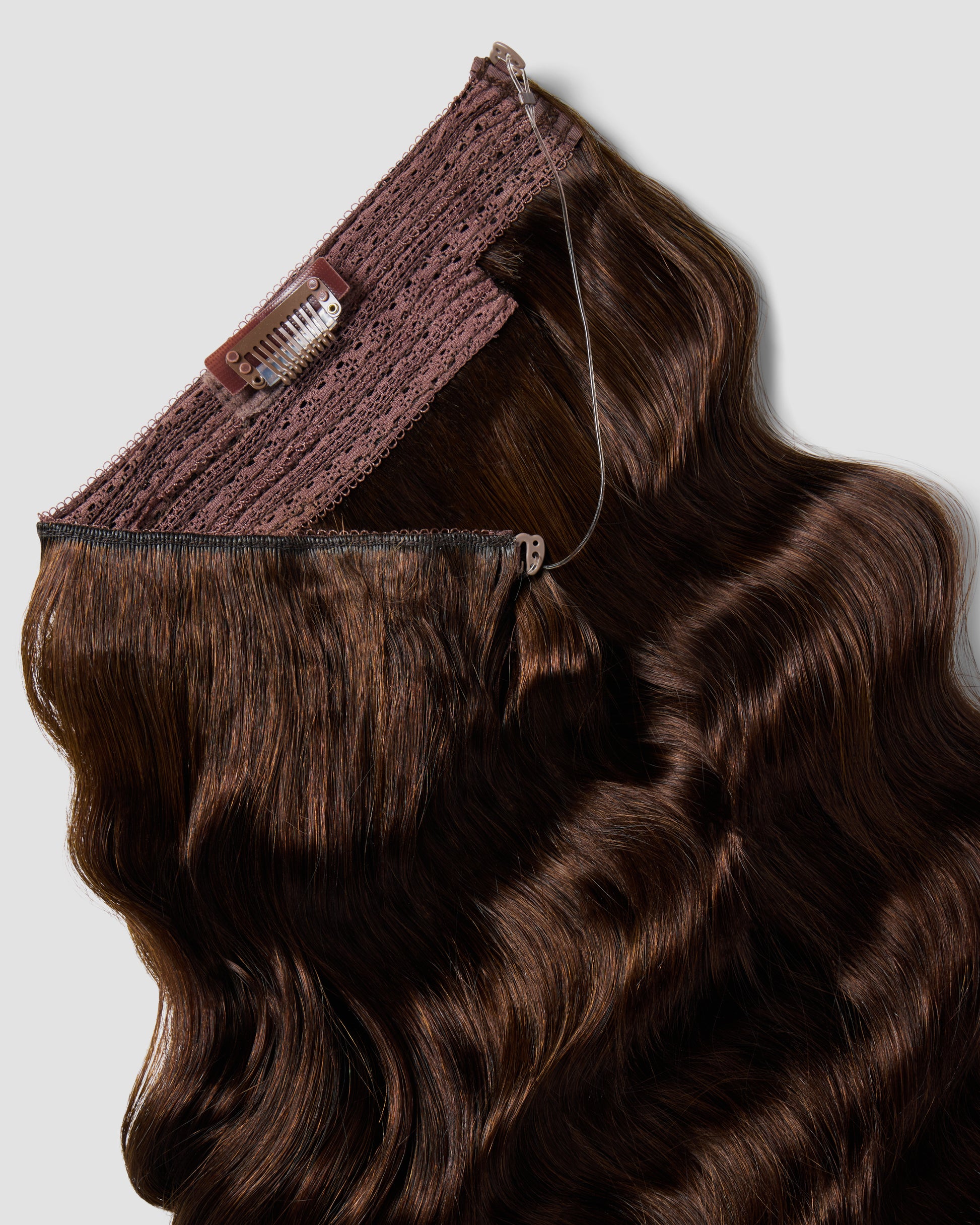 Dark Brown Halo Hair Extensions Clip In 20