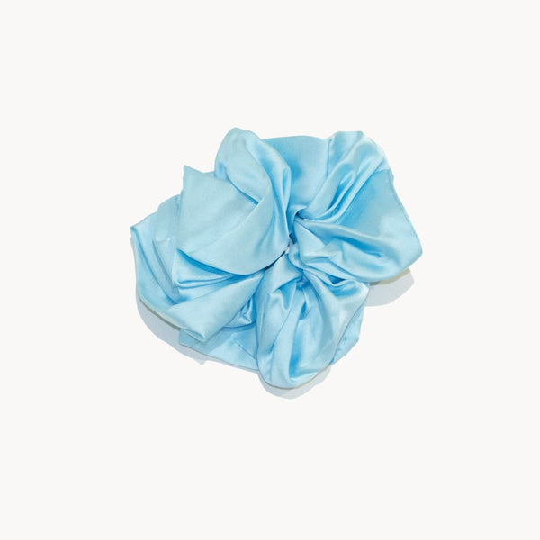 Jumbo Silky Hair Scrunchies Sky Blue