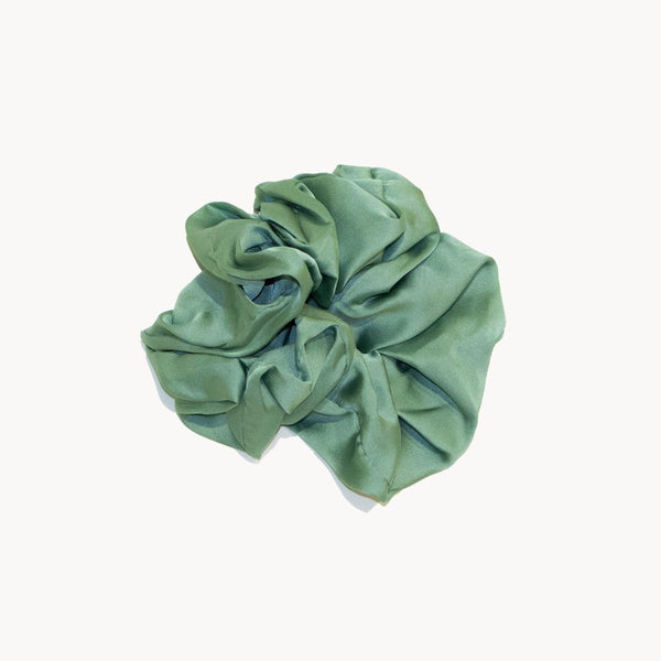 Jumbo Silky Hair Scrunchies Green