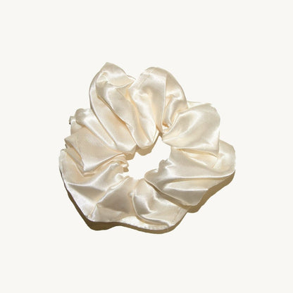 Small Silky Hair Scrunchies White