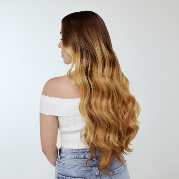 Hat Hair Extensions: Smooth & Staright Caramel