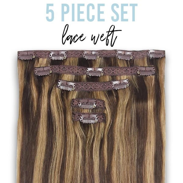 Snickers Highlights 4 12 Clip In Hair Extensions 20 100 Human Remy   Snickers Highlights Hair Extensions Zala 5 Piece Set 1 