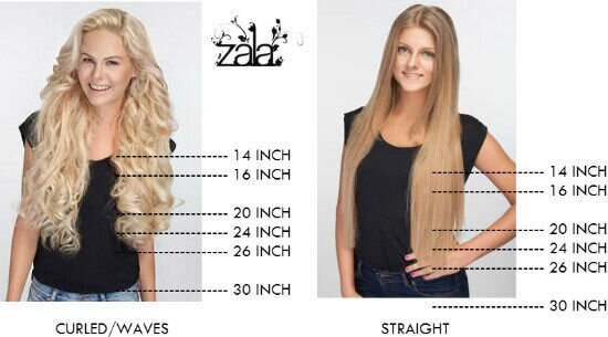 hair extension sizes